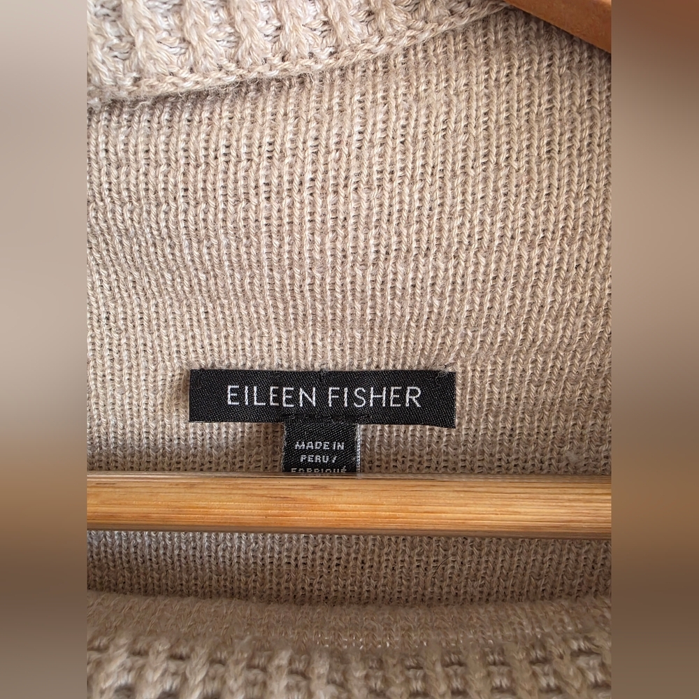 Eileen Fisher Funnel Neck Organic Cotton Tencel Blend Sweater XL - Picture 5 of 11